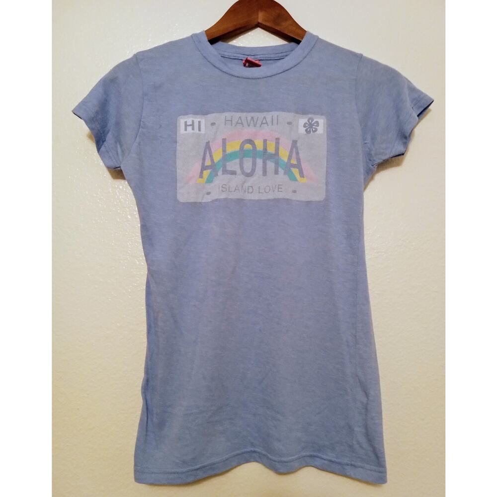 Vtg Y2K Island Girl Hawaii Aloha Island Love Graphic Women's Tee Tropical SZ S